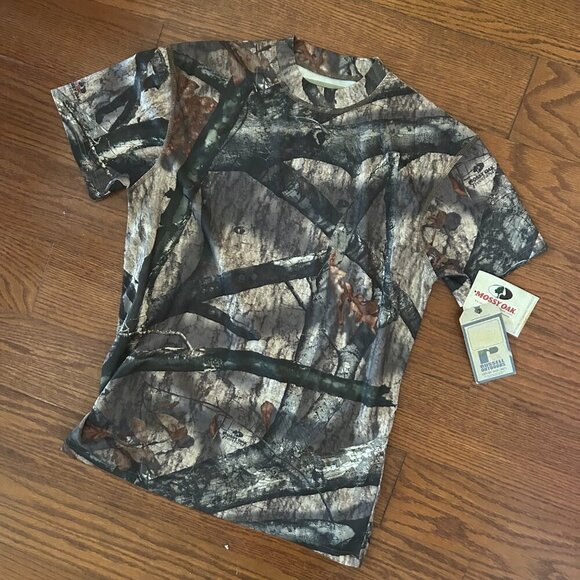 NWT Russell Outdoors Mossy Oak Camo Vaportec SS Tee Mock Neck Size Medium - Picture 7 of 8
